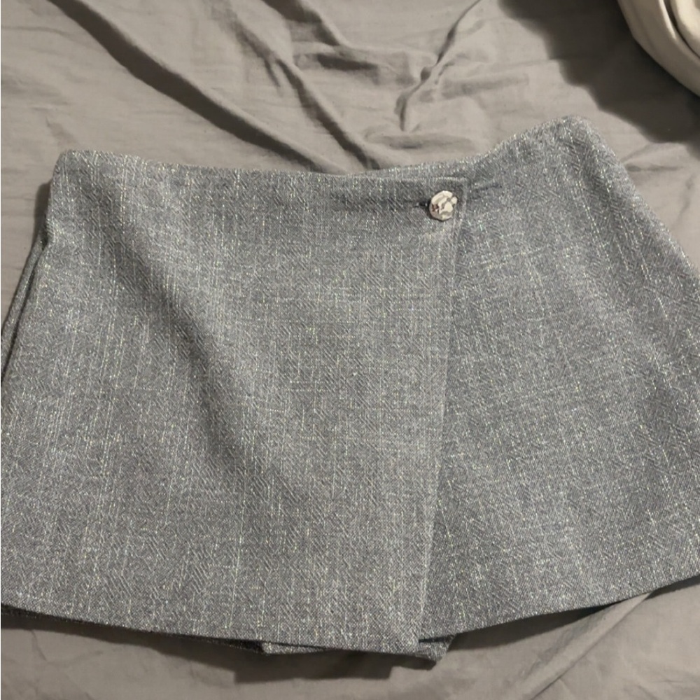 Gray Tweed Mini Skirt